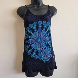 Desigual Peacock Mandala Tank Top